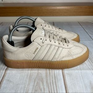 Adidas Sambarose Low Suede Trainers B28163 Clear Brown/Gum UK7.5/US9 Excellent!!
